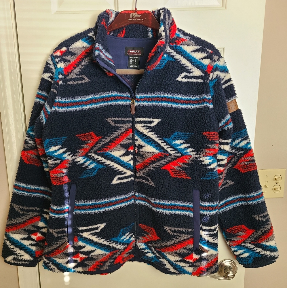 Ariat Chimayo Aztec Design Fleece Jacket - Multicolor, ladies, size XL